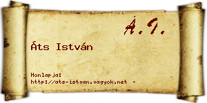 Áts István névjegykártya